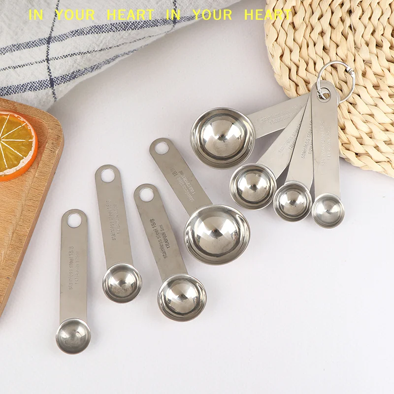 【X】Kitchen Coffee Baking Measuring Tool Set 1/4Pcs Stainless Steel Measuring Spoon With Scale Measuring Ruler Egg Beater Spoon