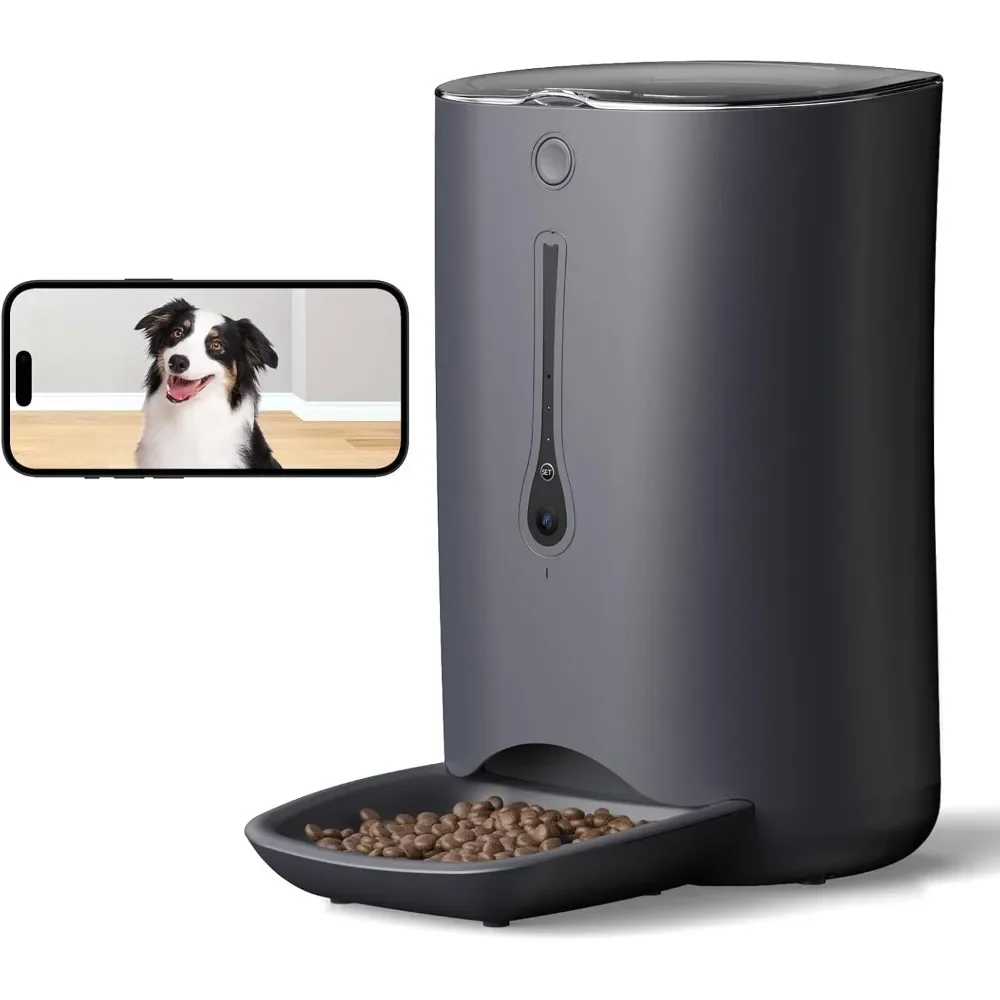 Automatic Dog Feeder with Camera, Automatic with Timer Programmable,5G WiFi Dispenser,  HD Camera for Voice and Video Recording