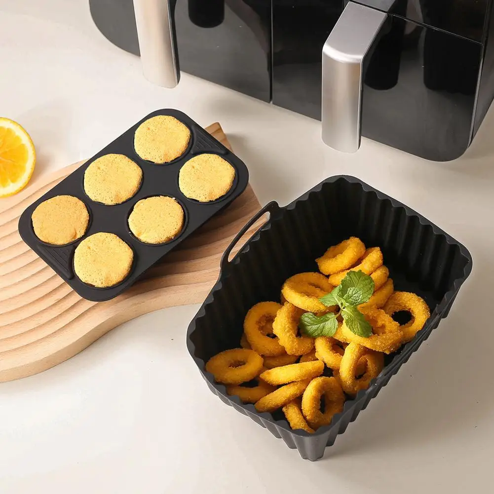 

Easy-release Silicone Baking Mold Non-stick Silicone Baking Mat Air Fryer Basket Liners Set for Cakes Cookies Bacon for Jelly