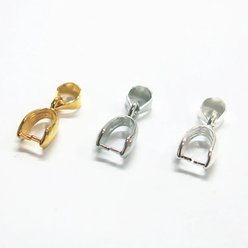 20pcs 14 16 20mm Pendant Clasp Pinch Bail Clip Jewelry Bale Connector 18K Yellow Gold Plated Brass for DIY Craft Jewelry Making