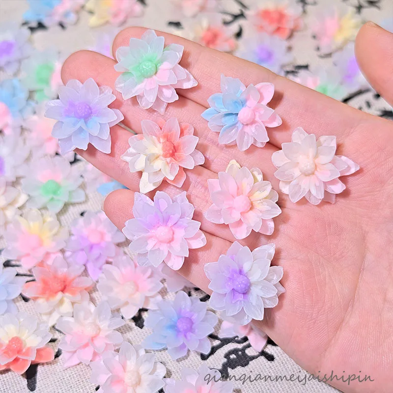 100PCS Kikyo Flower Resin Patch DIY Handmade Hair Clip Headband Decoration Mobile Phone Case Accessory Material
