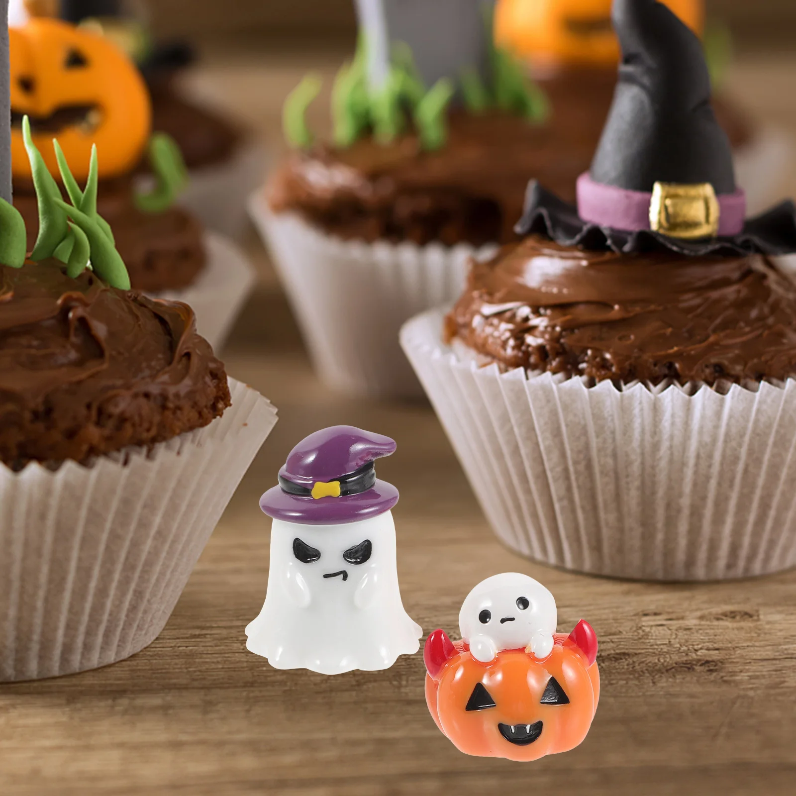 

2Pcs Halloween Resin Pumpkin Ghost Decorations Table Desktop Ornament Halloween Party Decorative Resin Crafts Pumpkin Decors