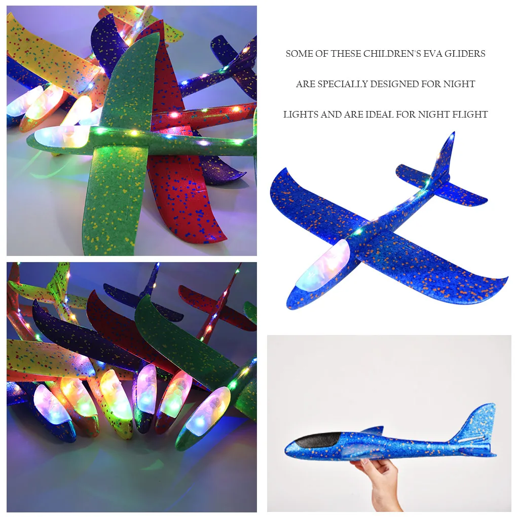 

35/48cm EPP Hand Throw Airplane Launch Light Children Reliable Empennage Funny Soaring Bubble Fun Kid Toy Gift Random Color