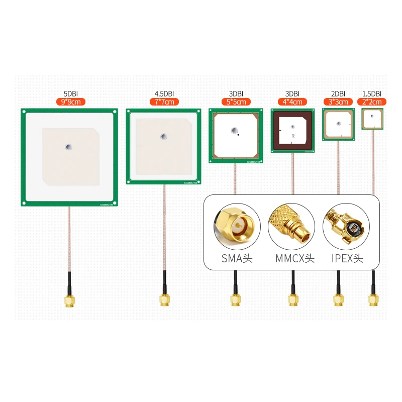 Mini High Gain UHF RFID Ceramic Antennas PCB with 10-15cm cable SMA MMCX IPEX TNC connector UHF long range antenna for reader