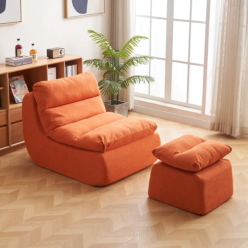 

Compressed Sofa Removable and Washable Single Sofa with Footstool Spot Bay Window Casual and Comfortable Small Lazy Sofa