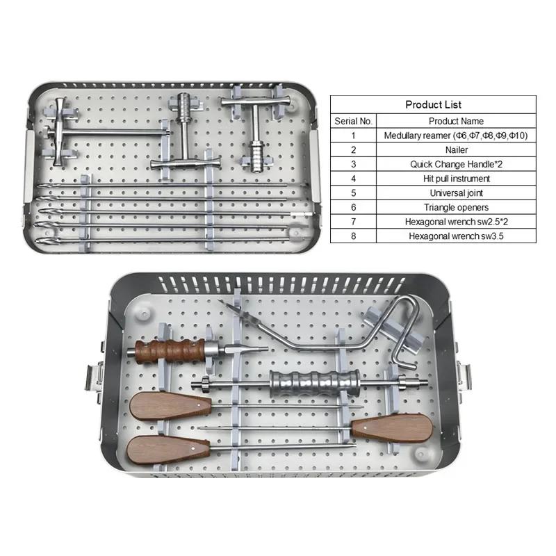 GREATLH Humerus Self-Locking Intramedullary Nail Instrument Kit Stainless Steel Orthopedic Instrument pet