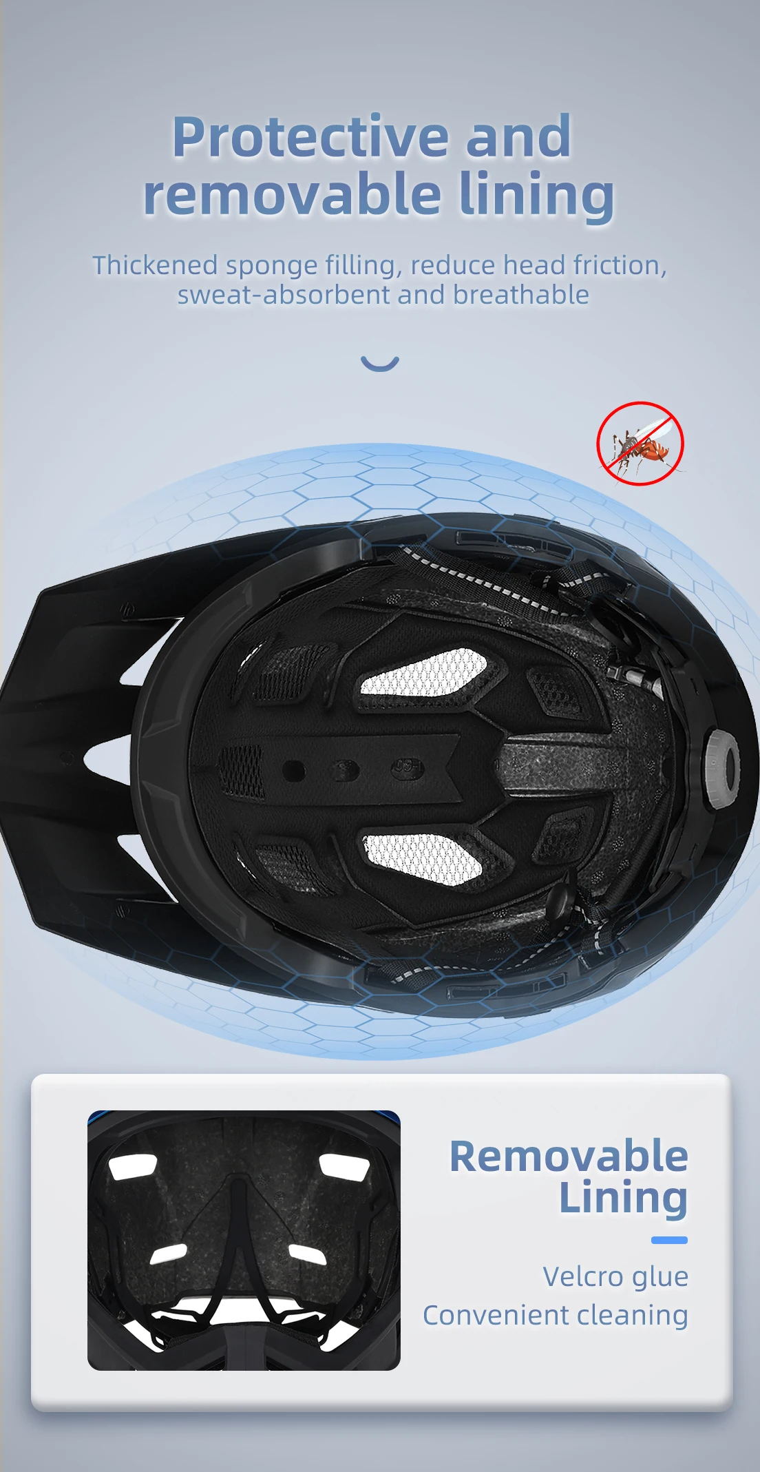Eastinear Cross-Country Fahrradhelm mit Abnehmbarem Design, Leichter Atmungsaktiver Mountainbike-Helm für Geländefahrten – Detail 9