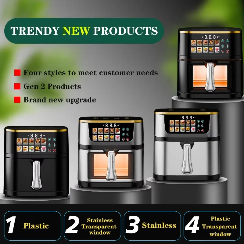 Professional 12L 15L Digital Air Fryer Oven Stainless Steel Smart Multi Functional Large Capacity Commercial No Oil 2025 New - view 2