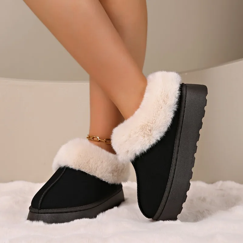 Buty damskie 2024 New Winter Non Slip Short Plush Snow Boots Flats Shoes Woman Platform Warm Cotton Shoes Wygodne buty damskie