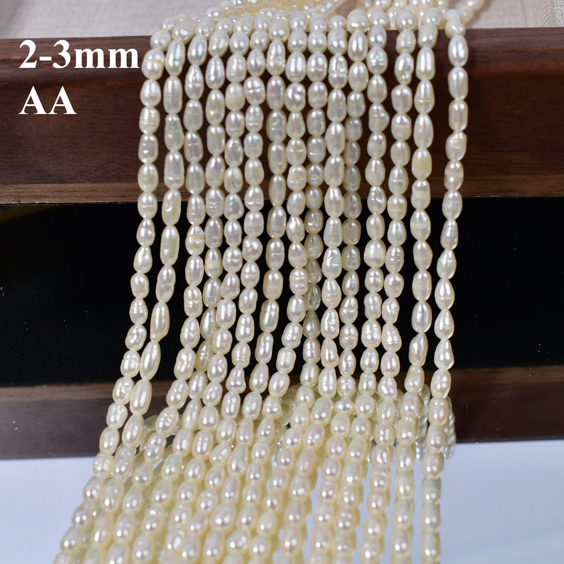 

2-3mm AANatural Radiant Freshwater White Rice Pearl Radiantly Beautiful Rare Bead Jewelry Make DIY Necklace Bracelet Accessories