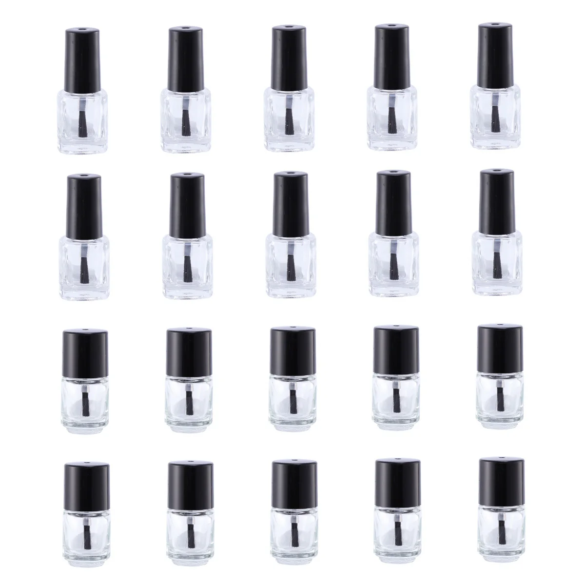 

20Pcs 5Ml Transparent Nail Bottle Glass Empty Container for Liquid Storage DIY Nail Art Set Small Sample Bottle Travel