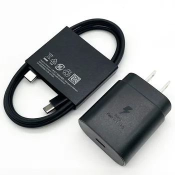 SAMSUNG 25W süper hızlı şarj abd Plug güç adaptörü 3A tipi C kablo için iPhone 15 Pro Max için Galaxy Z Flip 6 5 4 3 S24 S23 S22
