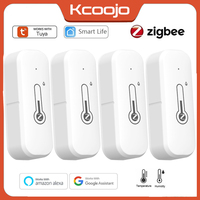 Tuya Zigbee3.0 Temperature and Humidity Sensor Thermometer Hygrometer APP Remote Alarm Works with Smart Life Alexa Google Alice