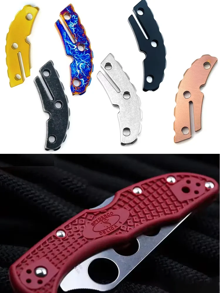 CNC 8 Colors Titanium Knife Replace Part BACKSPACER Liners For Genuine Spyderco C11 Delica4 Knives Back Spacer Lining