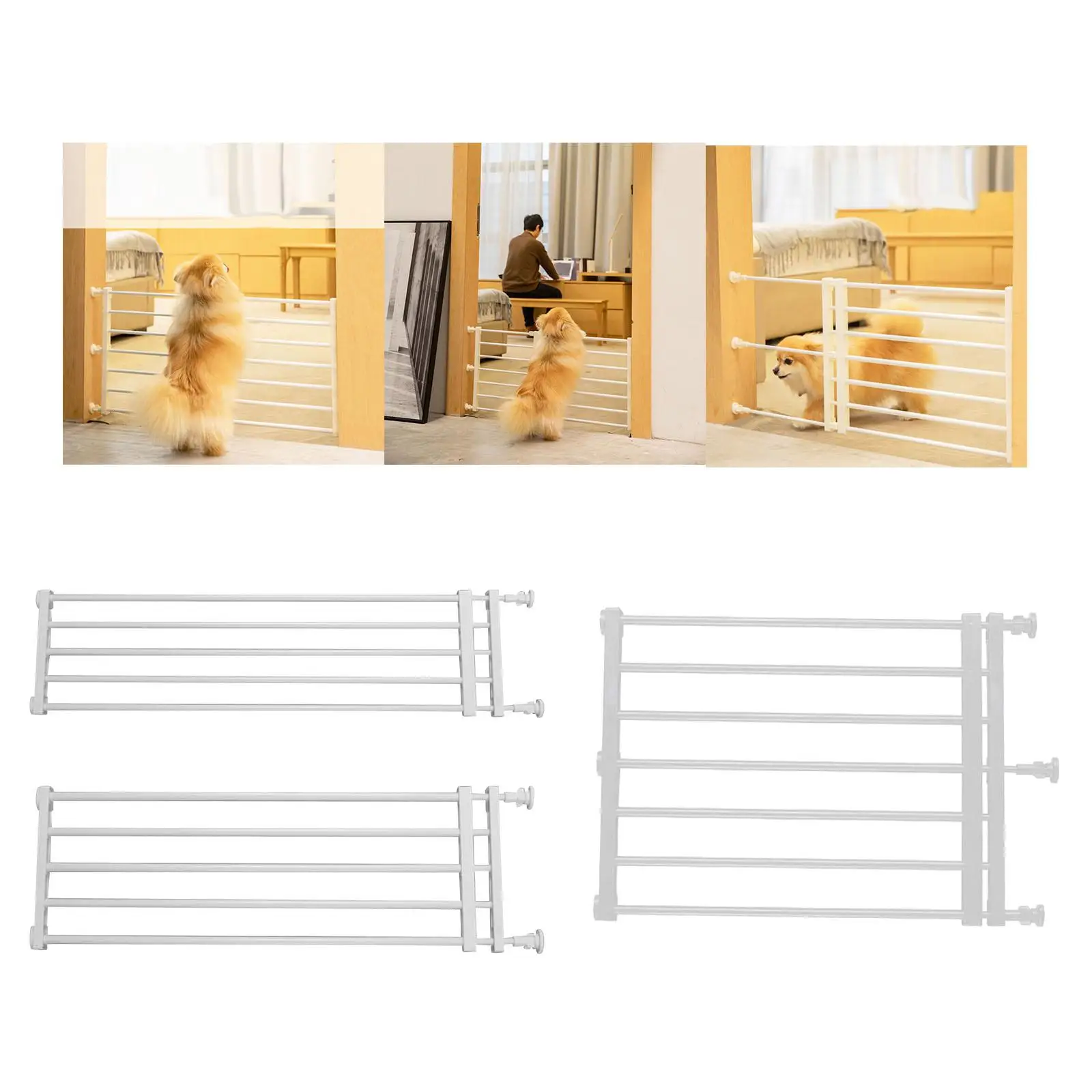 Portable Retractable Pet Dog Gate Protection Adjustable Fence Baby Barrier Stair Gate for Patio Lawn Garden Stairways Doorway