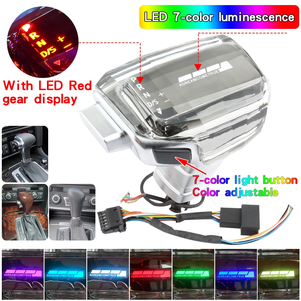 Led versnellingspookknop, schakelhendel, versnellingspook, versnellingshendel, auto-accessoires voor Audi A4 B8 A6 C6 C7 A7 S7 S6 Q7 Q5 8R A5 S5 - afbeelding 1