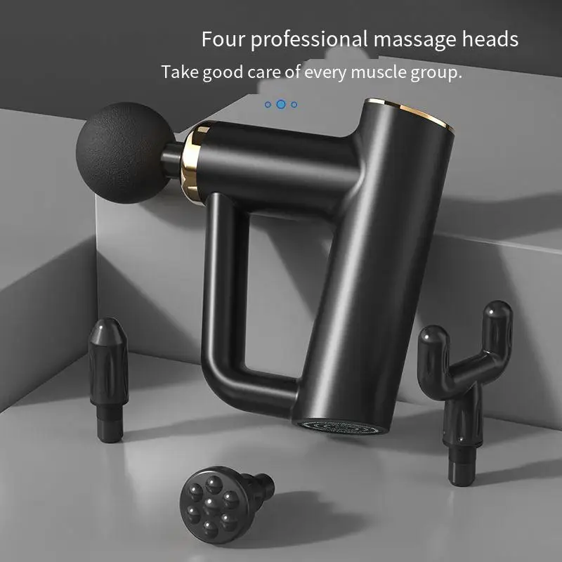 

Shaped Fascia Gun with 4 Massage Heads and 6 Levels of Force Selection Massage