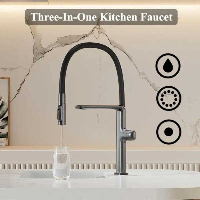 

3-сторонний кухонный смеситель, смеситель для холодной и горячей воды, очиститель чистой воды, кухонный смеситель, смеситель для кухонной раковины, фильтр для воды, кран