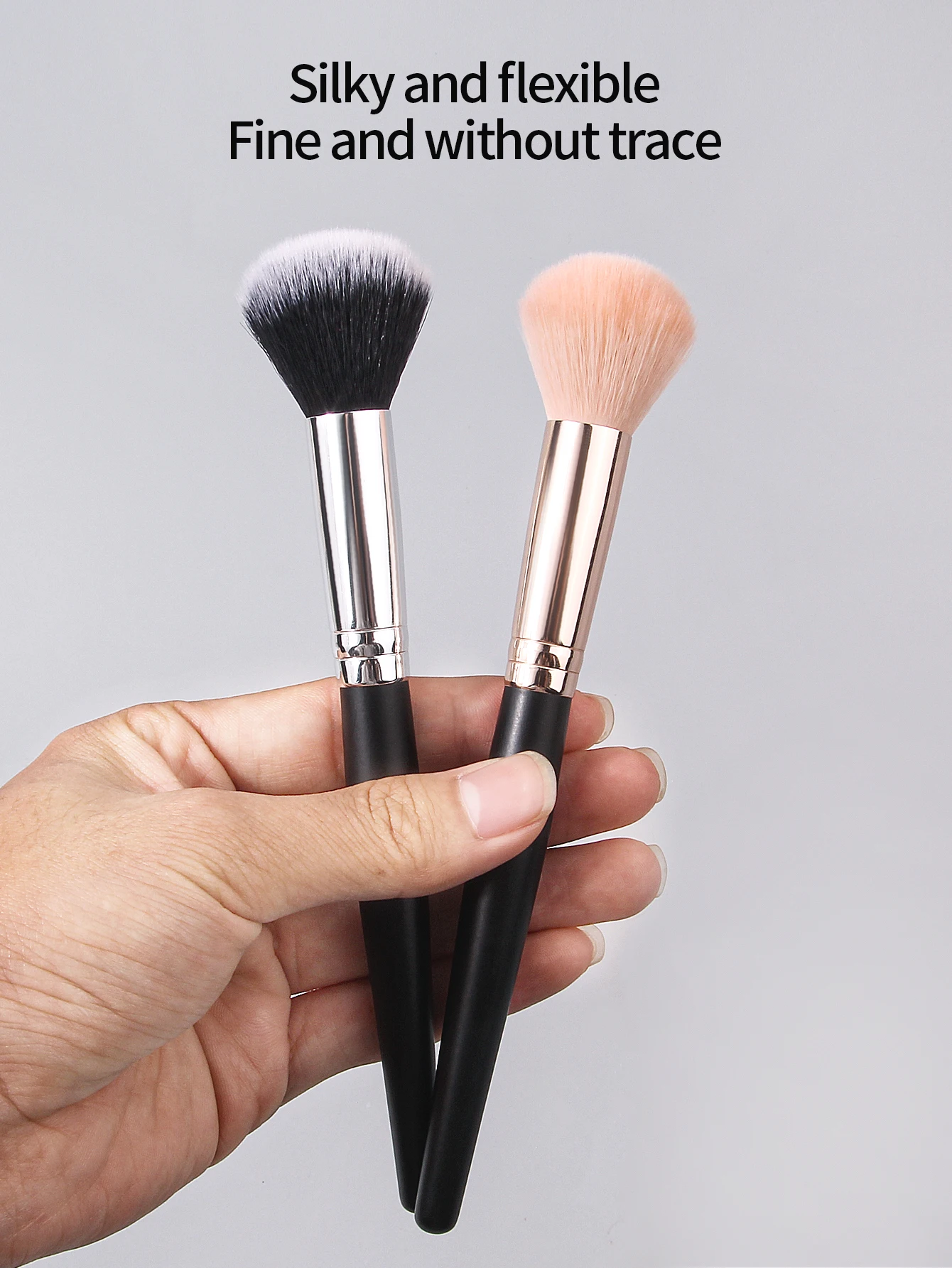 2PCS soft blush brush, loose brush, contouring brush, non-irritating to the face, portable makeup brush tool for beginners