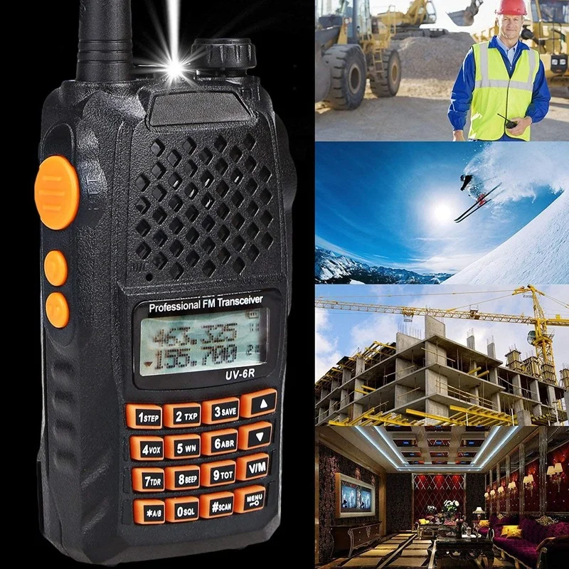 Baofeng UV-6R Walkie Talkie Two Way Dual-Band Radio High Power Transmitter 5W/1W Up to 128 Channels Built-in VOX Function