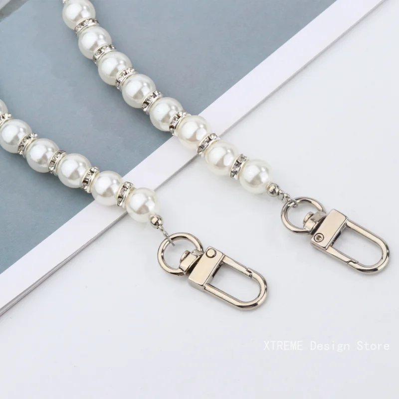 120CM Pearl Strap for Bags Accessories For Handbags DIY purse Replacement Long Beaded Chain Pearl Shoulder Strap For Bag