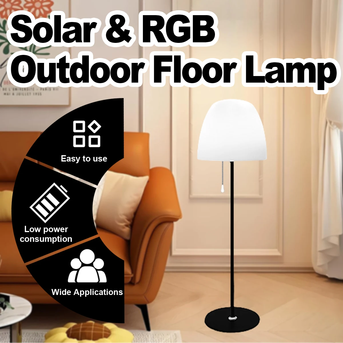 

Led Floor Lamp Solar Bedroom Modern Luxury Designer Lamps For Living Room Home Decoration Rgb Sofa Rechargeable Atmosphere Light
