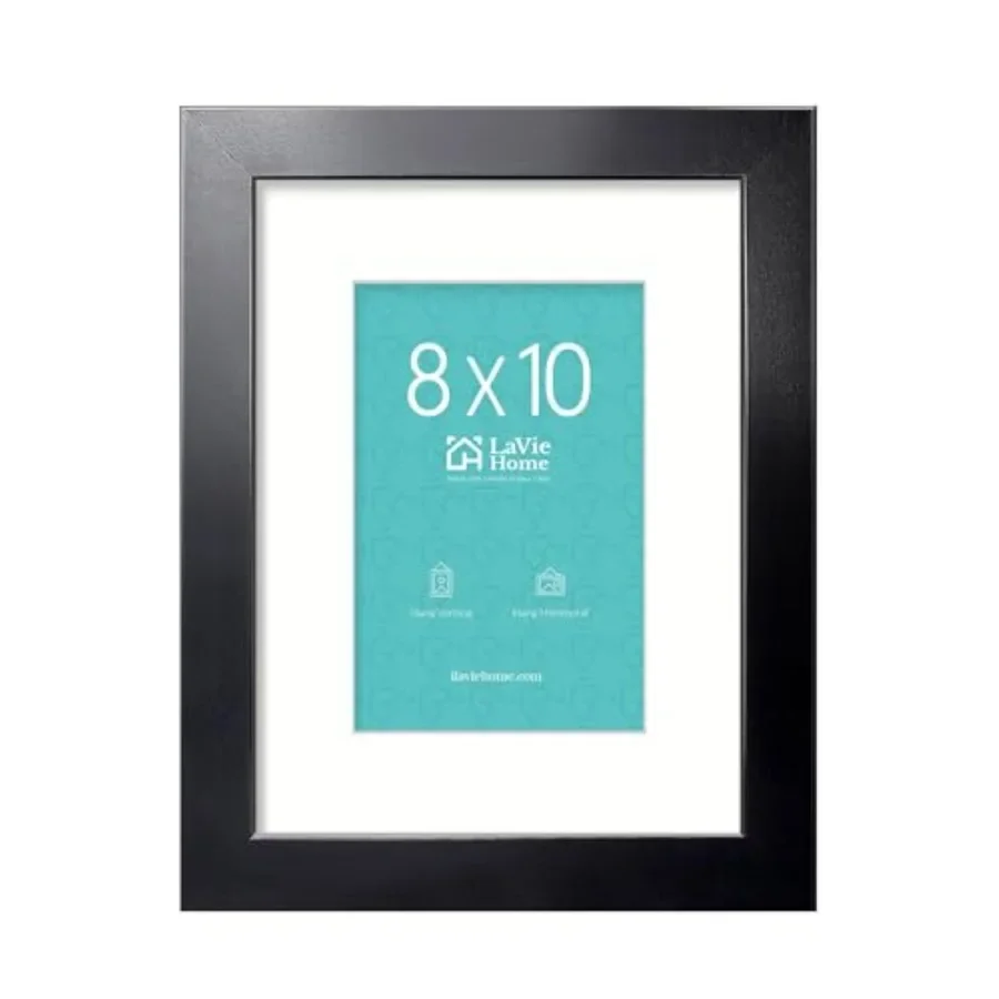 8x10 Picture Frame, 8 x 10 Frame Display Pictures 5x7 with Mat or 8x10 Without Mat, Stable and Sturdy Frame and Polished Plexig