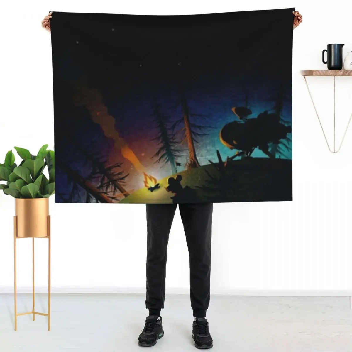 An Illustration of Outer Wilds Poster Throw Blanket Retros blankets and throws Sofas sofa bed Blankets