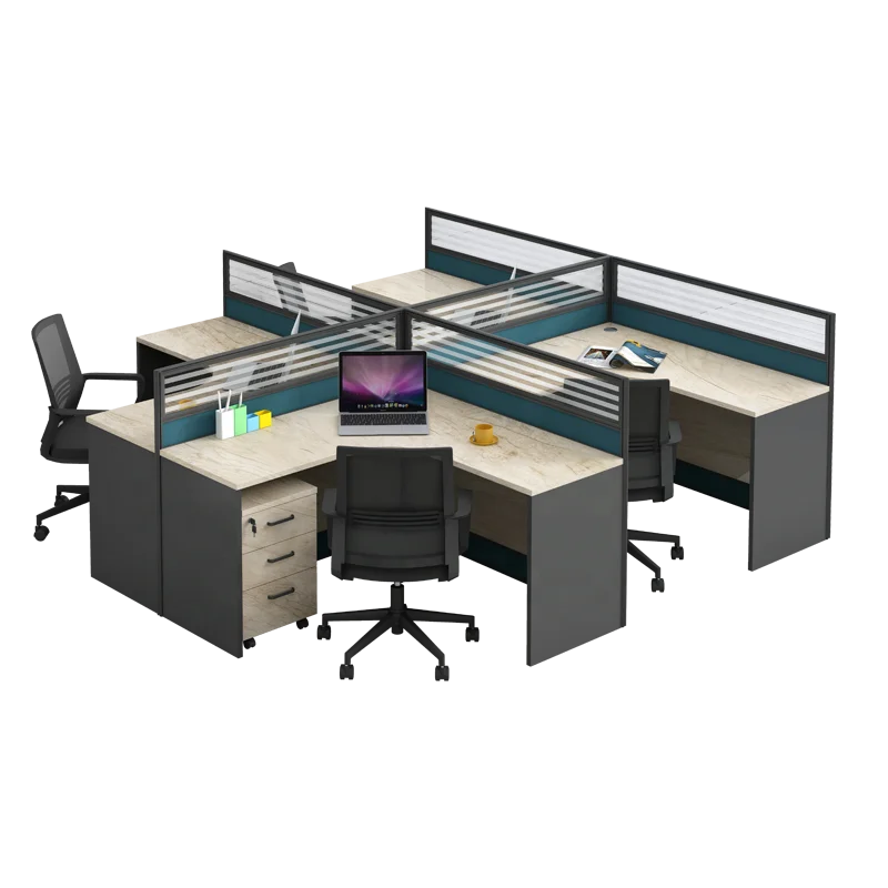 Modern Modular Office Furniture  Desk L Shape with Drawer Desks for Home   Sets Contemporary 1 Set Wooden