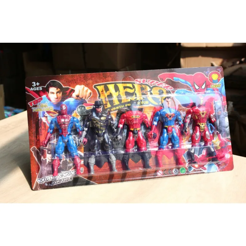 Marvel-nuevos modelos hechos a mano, dibujos animados, Anime, Spider-Man, Batman, Superman, Iron Man, conjunto de modelos, juguetes para niños, regalos, caja de paquete