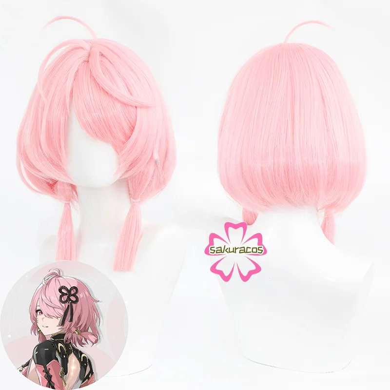 

Game Wuthering Waves Taoqi Cosplay Wig Pink Short Halloween Costume Party Role Play Wigs Heat Resistant Synthetic Hair + Wig Cap