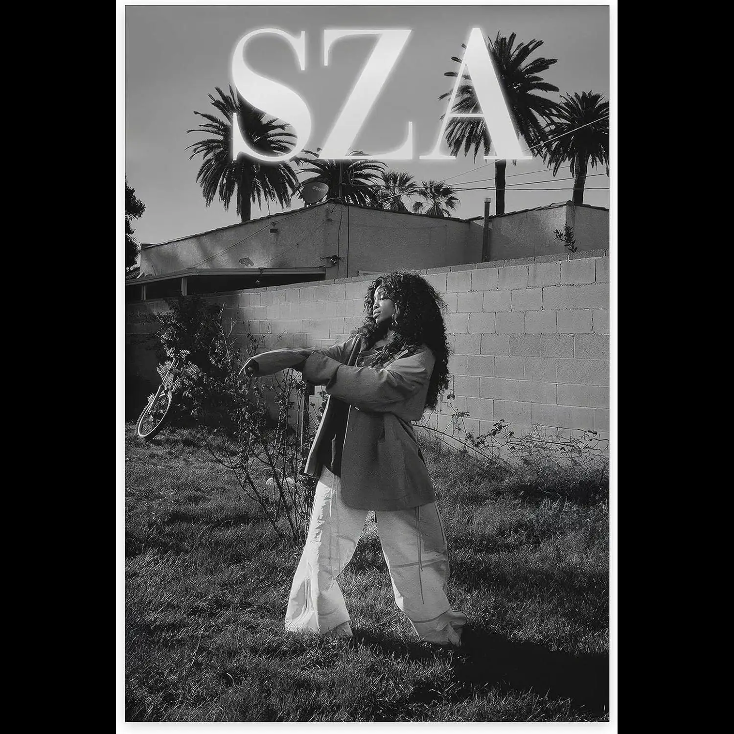 SZA غلاف الألبوم المشارك قماش جدار الفن أبيض وأسود الموسيقى الفنان يطبع لغرفة المعيشة ديكور غرفة نوم x بوصة غير المؤطرة