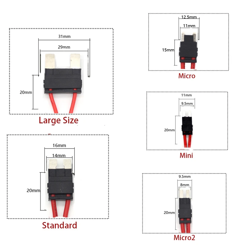 Car ACC 32V take electrical double wire large standard Mini Micro2 lossless switch control fuse box seat extension cord 16AWG