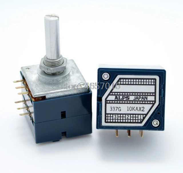 2PCS  Japan ALPS 10K 20K 50K 100K 250K  RK27 double volume potentiometer  ,The default send 50K