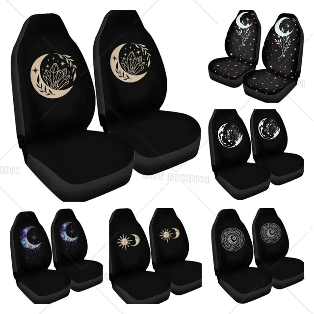 Pokrowce na fotele Moon Boho Style Sun Spiritual Sun and Moon Zestaw 2 pokrowców na fotele samochodowe Pasują do większości pojazdów Samochody Sedan Uniwersalne dopasowanie do samochodu