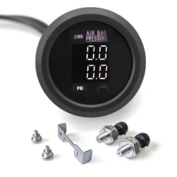 S-Series Ultra-Thin Round Air Pressure Gauge Dual Red&Blue&White-Color LED Display 0-232PSI (16BAR) | Automotive/Industrial Use