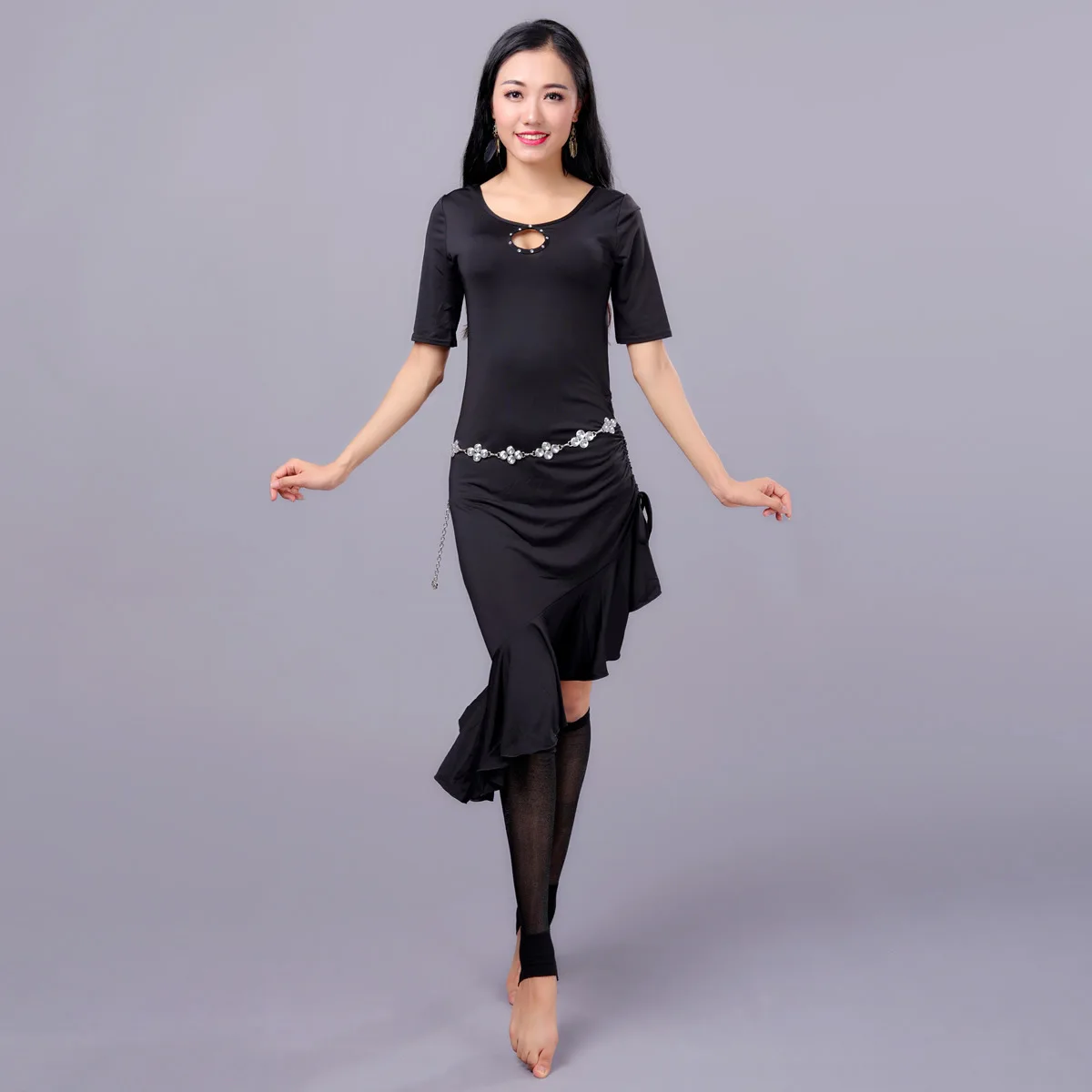 

5003# Belly Dance Suit Woman India Dance Performance DressLatin Dance Suit Stage Performance Dance Dress