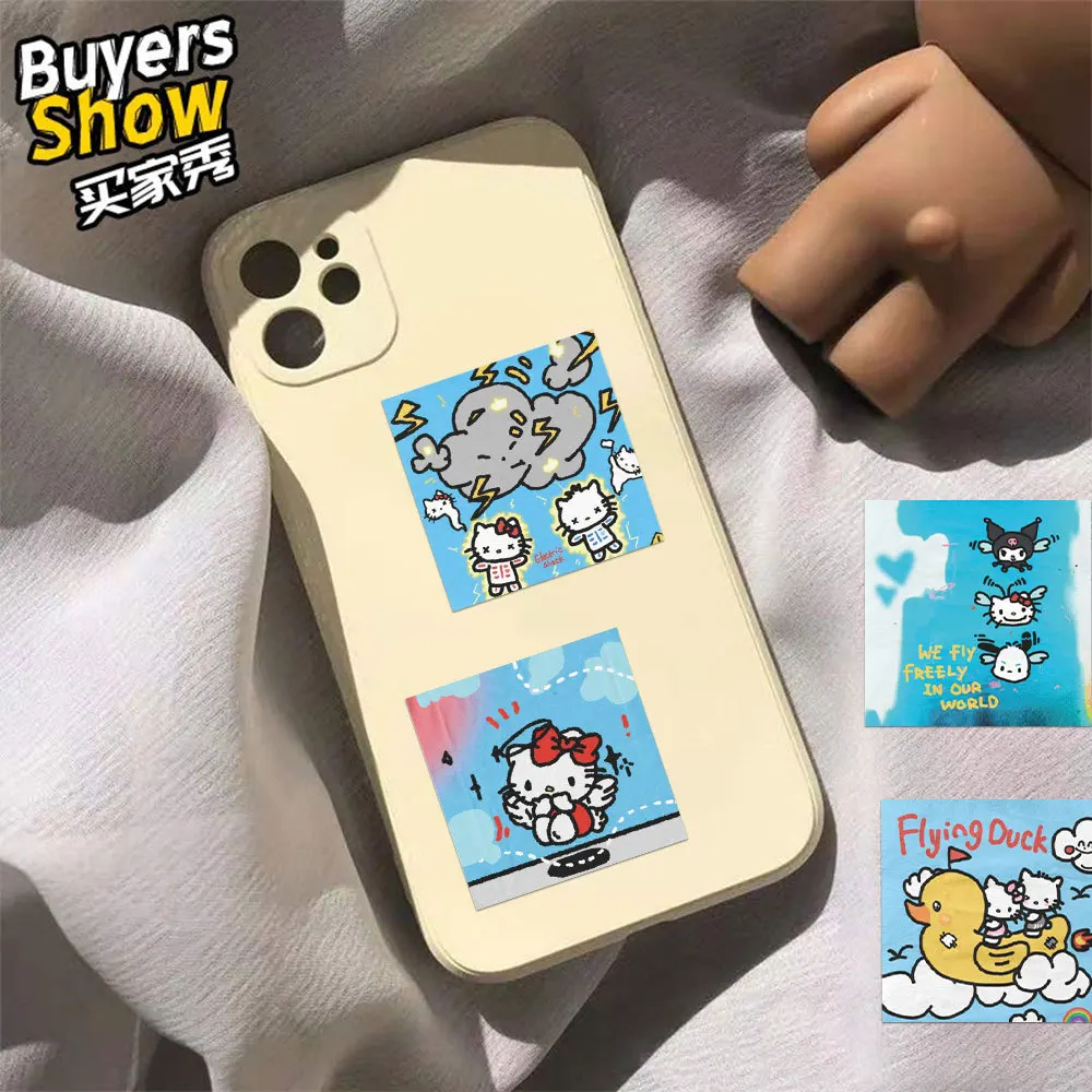 63 pezzi simpatici adesivi Hello Kitty Cartoon Sanrio per album custodia per telefono laptop chitarra notebook adesivo anime Kawaii giocattoli per bambini