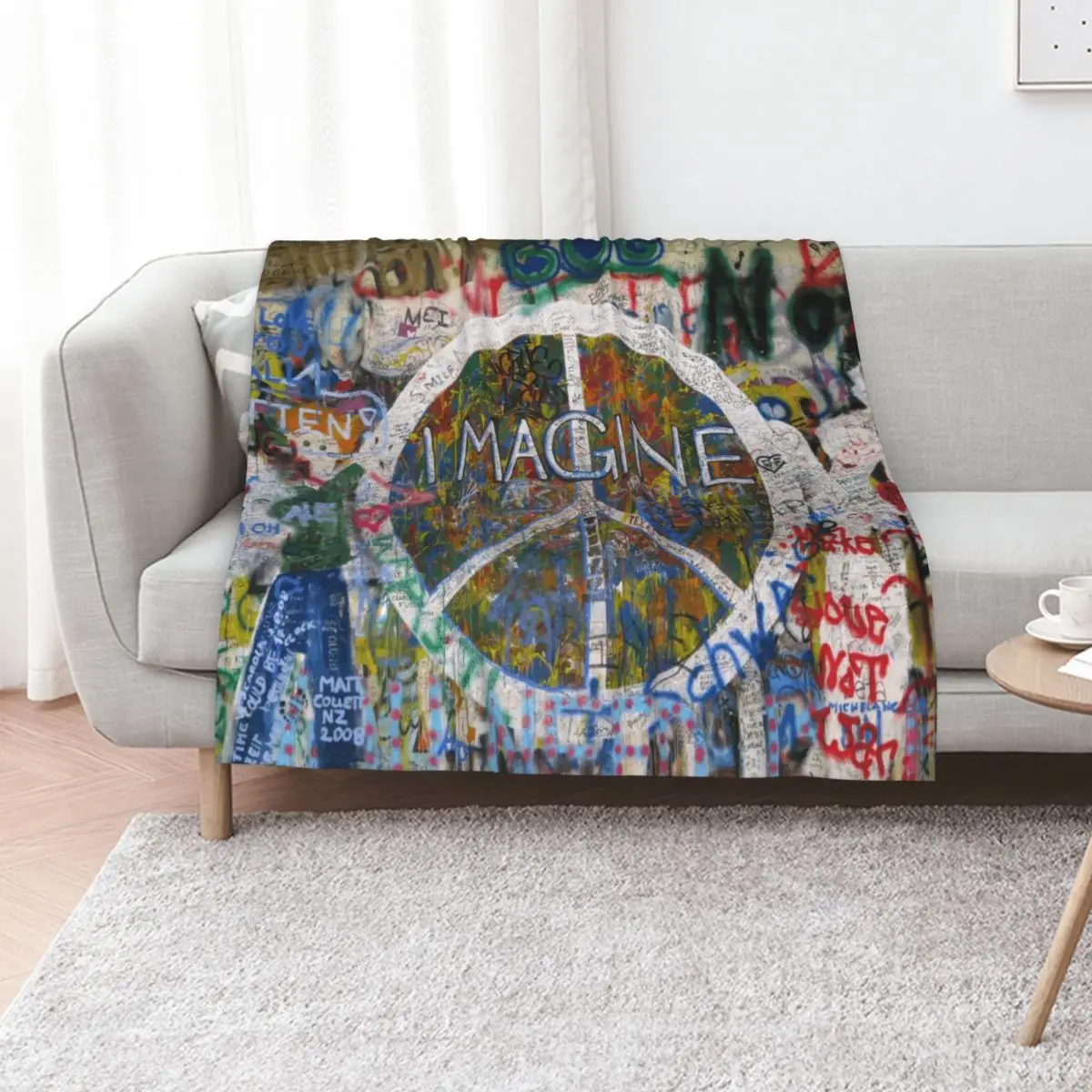 

Imagine Throw Blanket Travel Sofa Quilt Retros Flannel Fabric Blankets