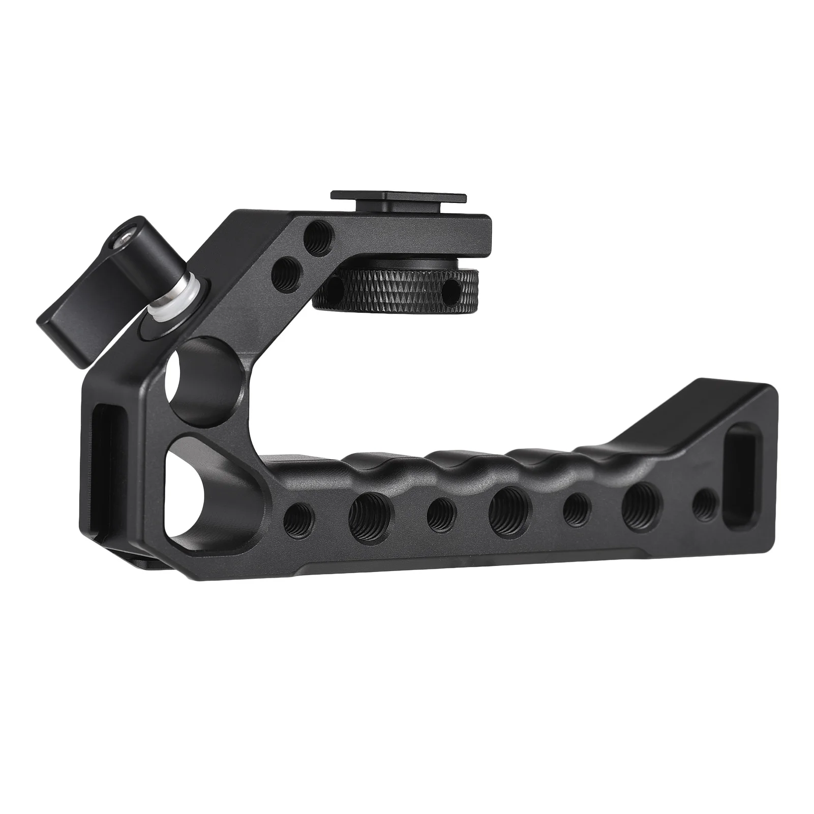 Top Handel Camera Top Handgrip with 4 Cold Shoe Mounts  Positiong Hole 1/4in And 3/8in Threaded Holes Compatible with Camera