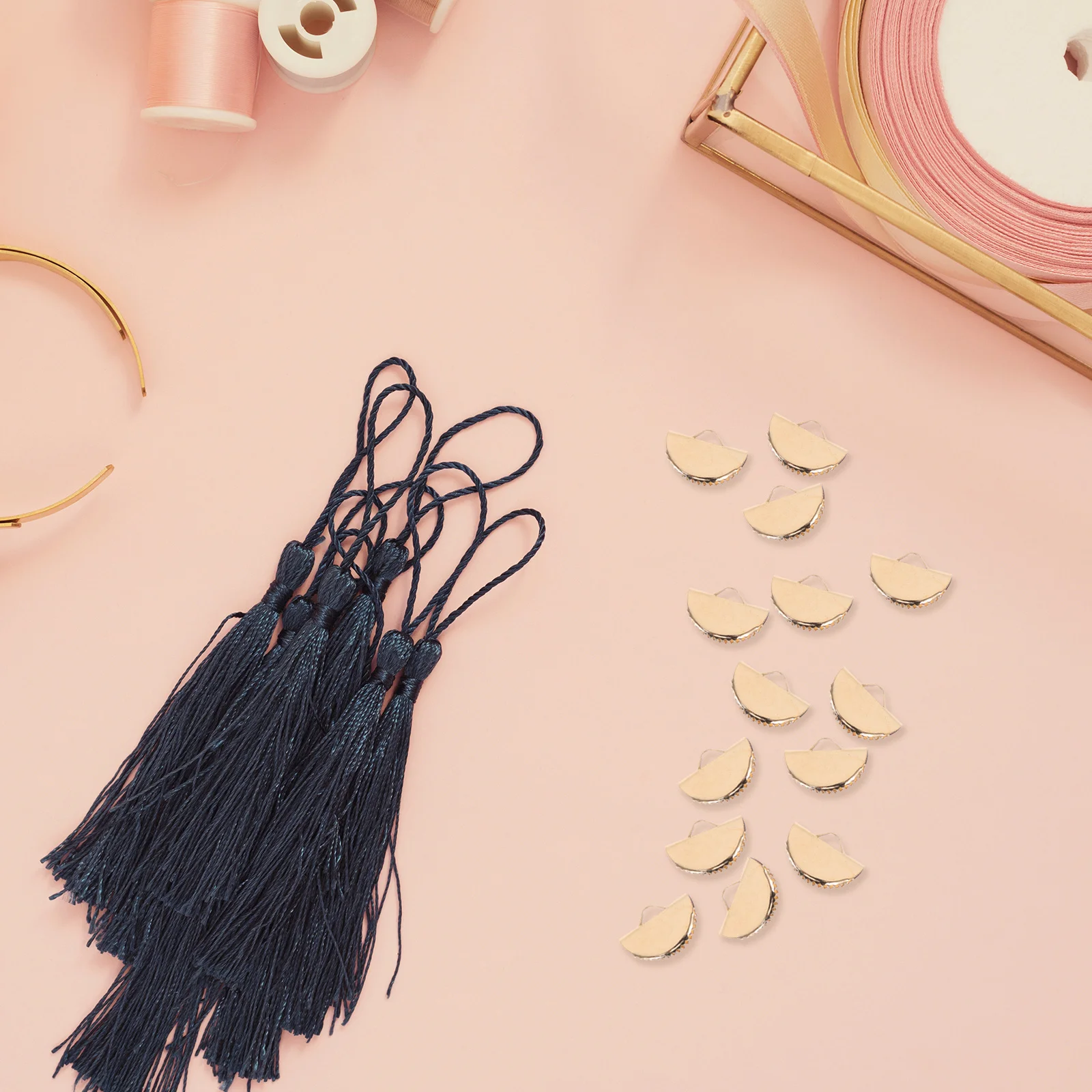 1000Pcs Buckle Tassel Clip Metal Ribbon End Clamp DIY Jewelry Fasteners Crimp Ends Clip Keychain Zipper Pull Accessory