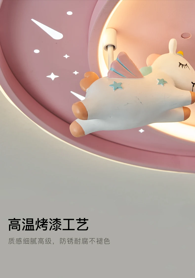 

Cartoon Unicorn Led Ceiling Lights For Kids Bedroom Study Cute Pink Pegasus Planet Princess Girls Room Lamp Ceiling Chandelier