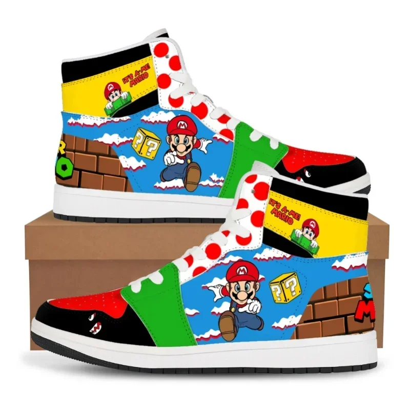 Super Marios Bros Anime scarpe per uomo donna Cartoon Cosplay Sneakers ragazzi ragazze High Top Fashion scarpe da corsa scarpe sportive per bambini