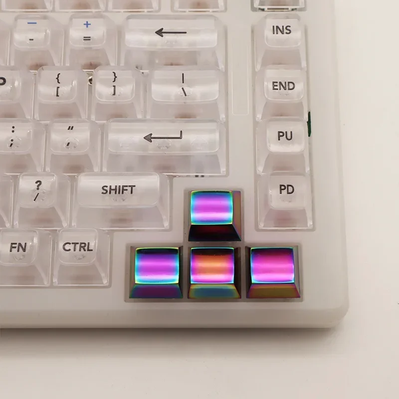 DIY Electroplated Mirror 1u R4 Mechanical Keyboard OEM Profile CNC Metal Aluminum Keycaps