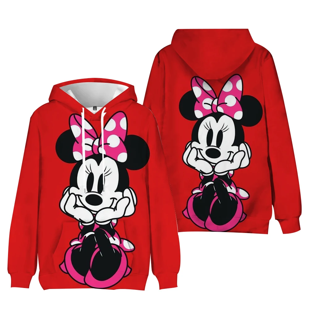 Autumn Mickey Mouse Printed Hoodie Women Fashion Korean Hooded Sweatshirts Woman Y2K Streetwear Loose Hoodies