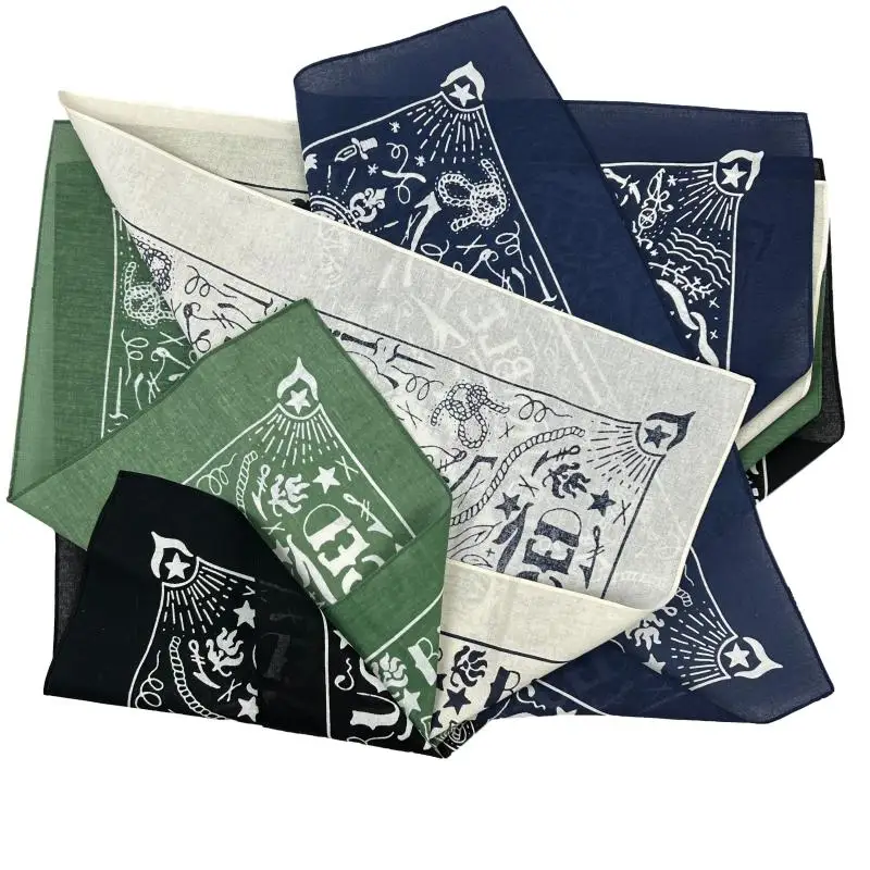 بحري طباعة عالية الجودة الهيب هوب القطن وشاح مربع الرجال باندانا وشاح عقال بيزلي هدايا للبنين/الفتيات