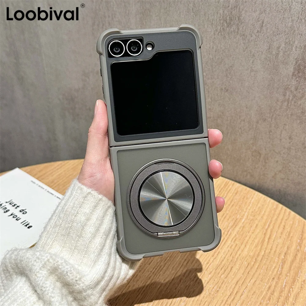 

Metal Magnetic Holder Magsafe Wireless Charge Case for Samsung Galaxy Z Flip6 Zflip5 Flip 3 4 5 6 ZFlip4 Airbag Shockproof Cover