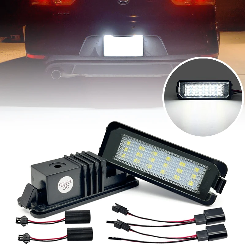 

Светодиодная подсветка номерного знака для Seat Altea Exeo Ibiza Leon Toledo для VW T-Roc Phaeton Rabbit Scirocco Golf 4/5/6/7 Skoda Superb