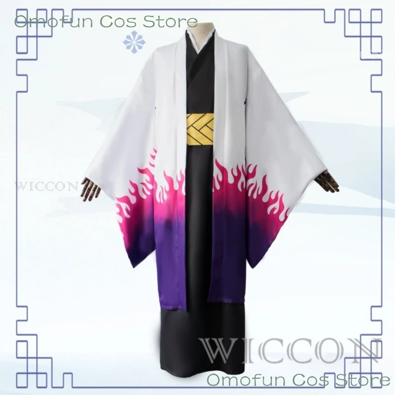 Anime Ubuyashiki Kagaya Cosplay Costume Wig Kisatsutai Kimono Uniform White Eyelashes Halloween Role Play Suit