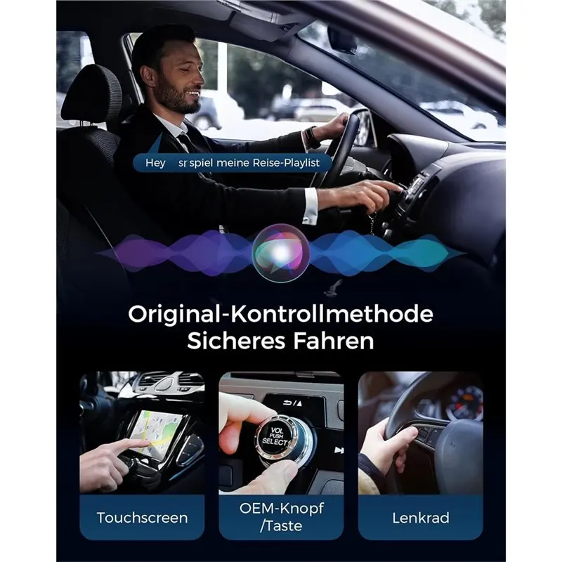 New!Carplay Wireless Adapter For IOS 10+ , V5.3 Bluetooth Stable Connection, 5.8 Ghz Wifi Fast Data Transfer Via USB C/A